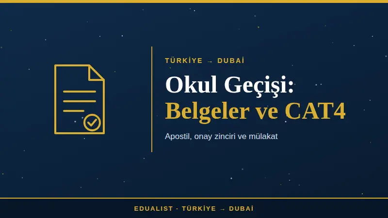 Moving from a Turkish School to Dubai: Documents & CAT4